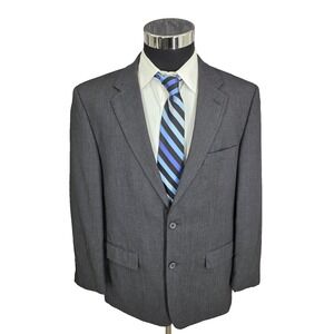 Gerald‎ Austin Blazer Jacket Mens 44 R Gray Sports Coat 2 Buttons Pure Wool